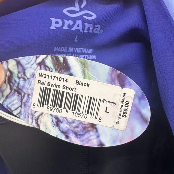 Prana Swim Set Women L Blue Isma Top Racer Back Padded Rai Swim Short New - Picture 14 of 14